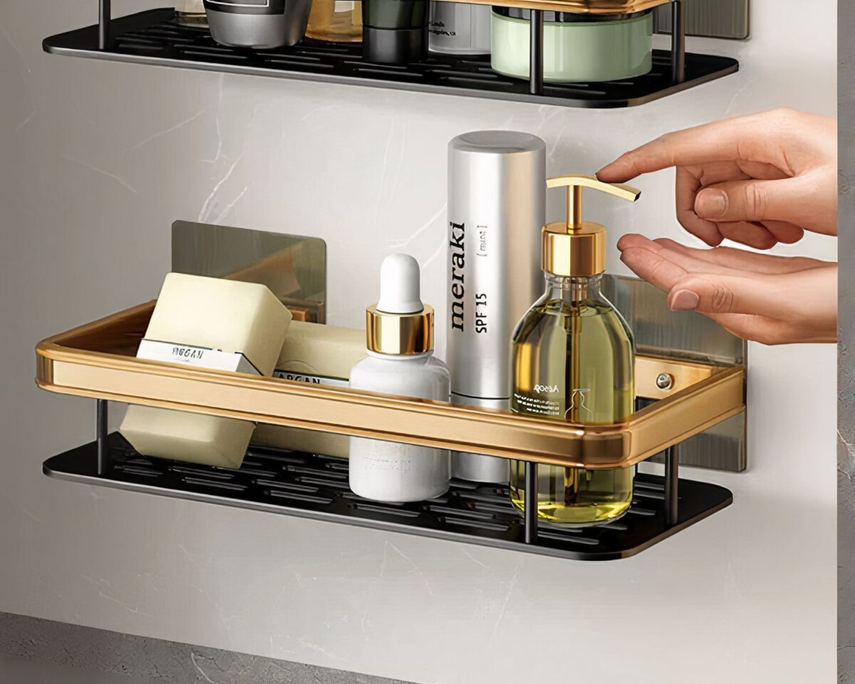 Étagère murale salle de bain sans perçage