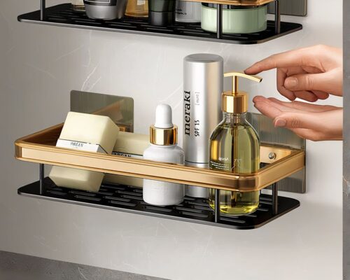 Étagère murale salle de bain sans perçage