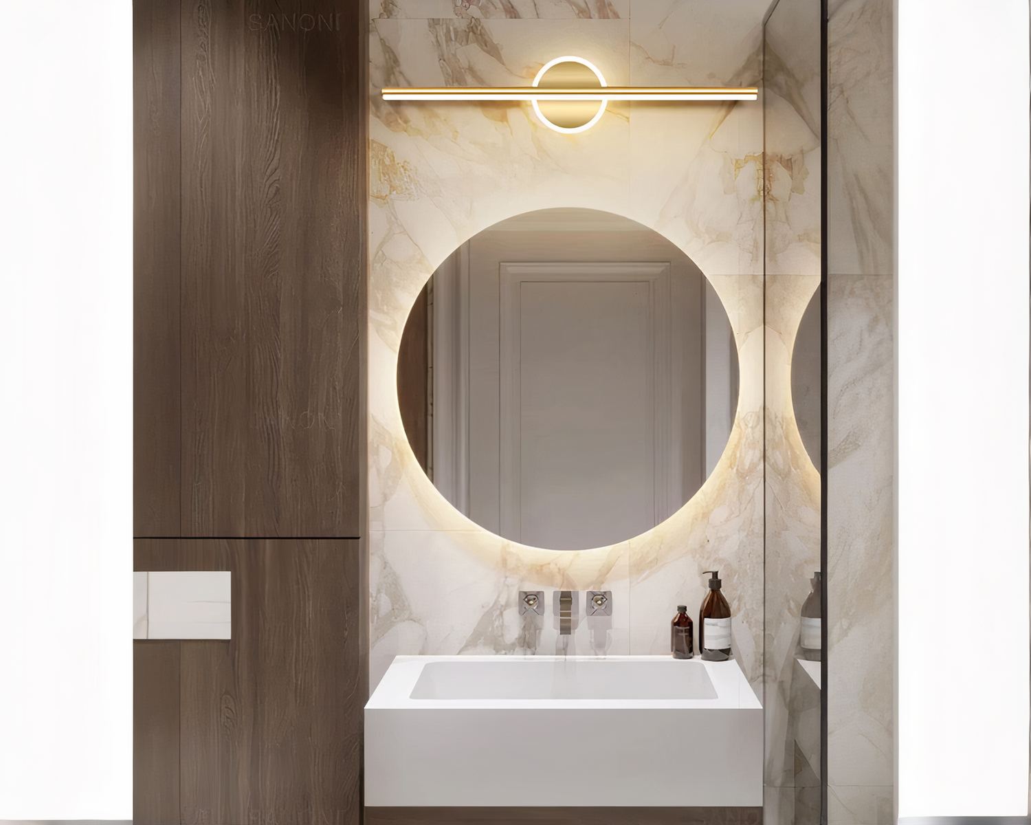 Néon salle de bain design fin