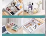 Organiseurs en plastique transparents pour tiroir de salle de bain