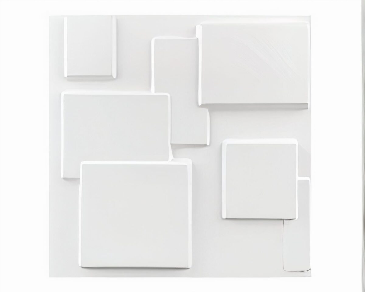 Panneau mural pour salle de bain aux motifs géométriques blanc