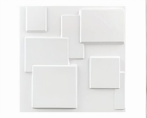 Panneau mural pour salle de bain aux motifs géométriques blanc