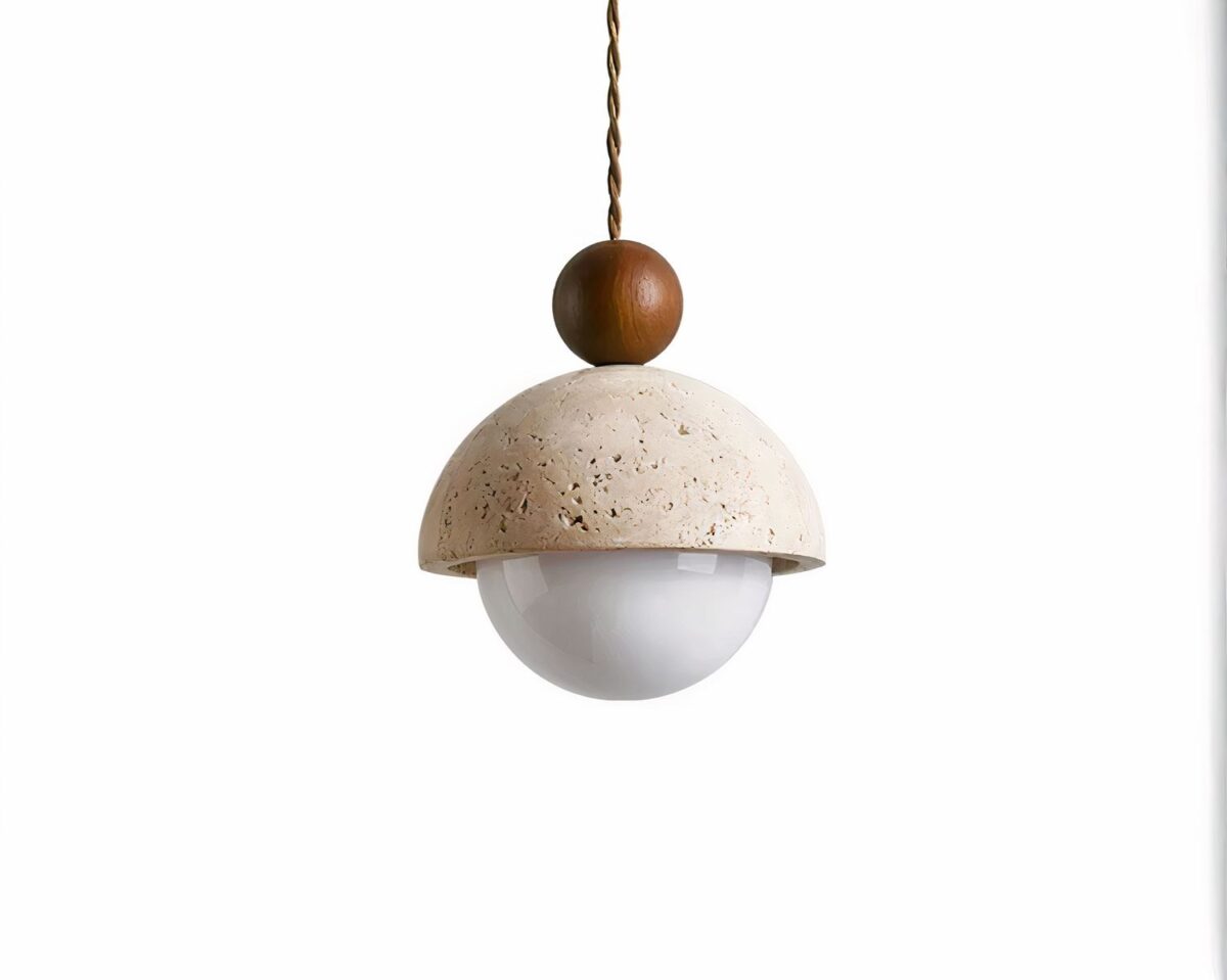 Petit lustre salle de bain style Wabi Sabi