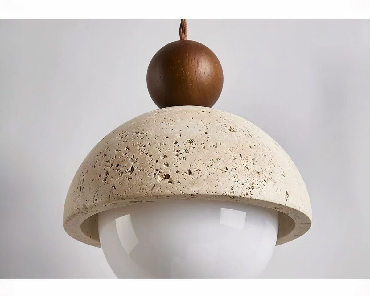 Petit lustre salle de bain style Wabi Sabi