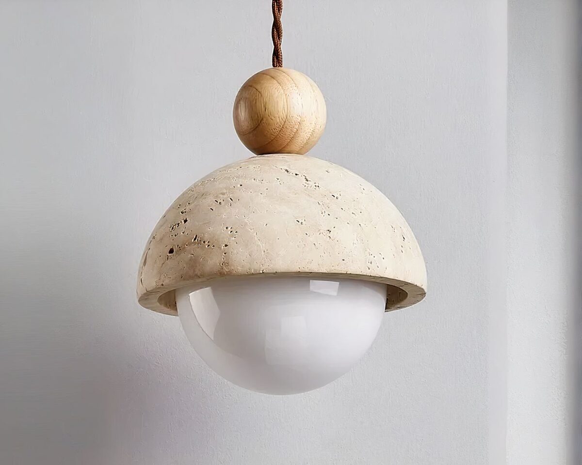 Petit lustre salle de bain style Wabi Sabi