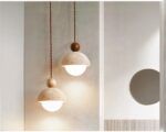 Petit lustre salle de bain style Wabi Sabi