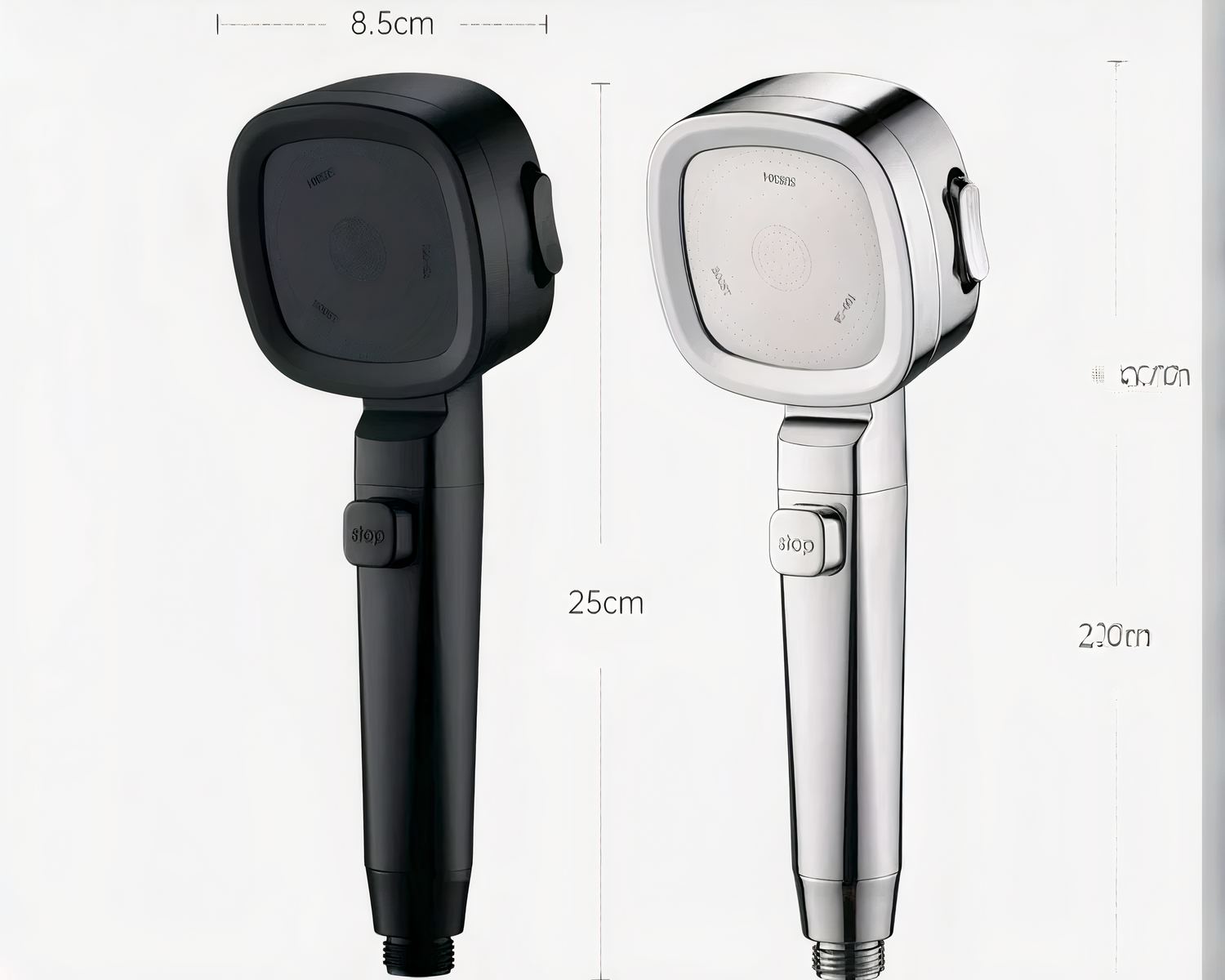 Pommeau de douche carré et anti-calcaire