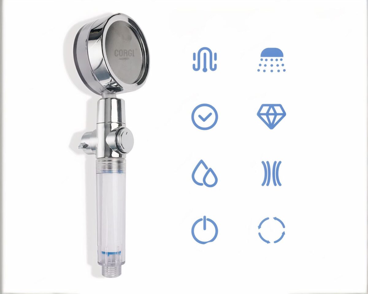 Pommeau de douche filtrant avec ventilateur