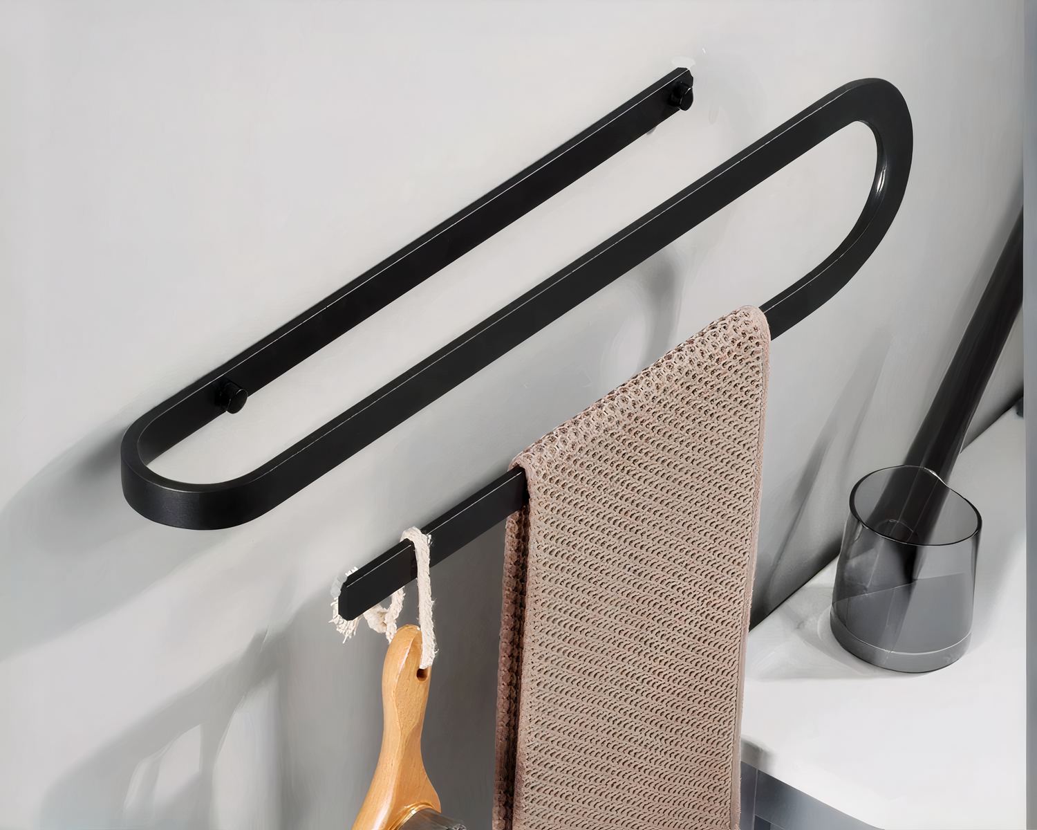 Porte serviette mural en S