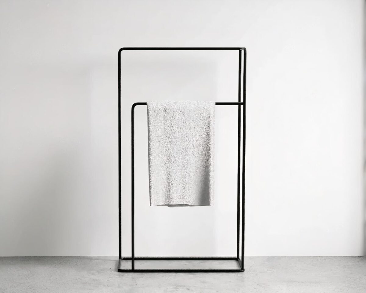 Porte-serviette sur pied design graphique Porte-serviette sur pied design graphique