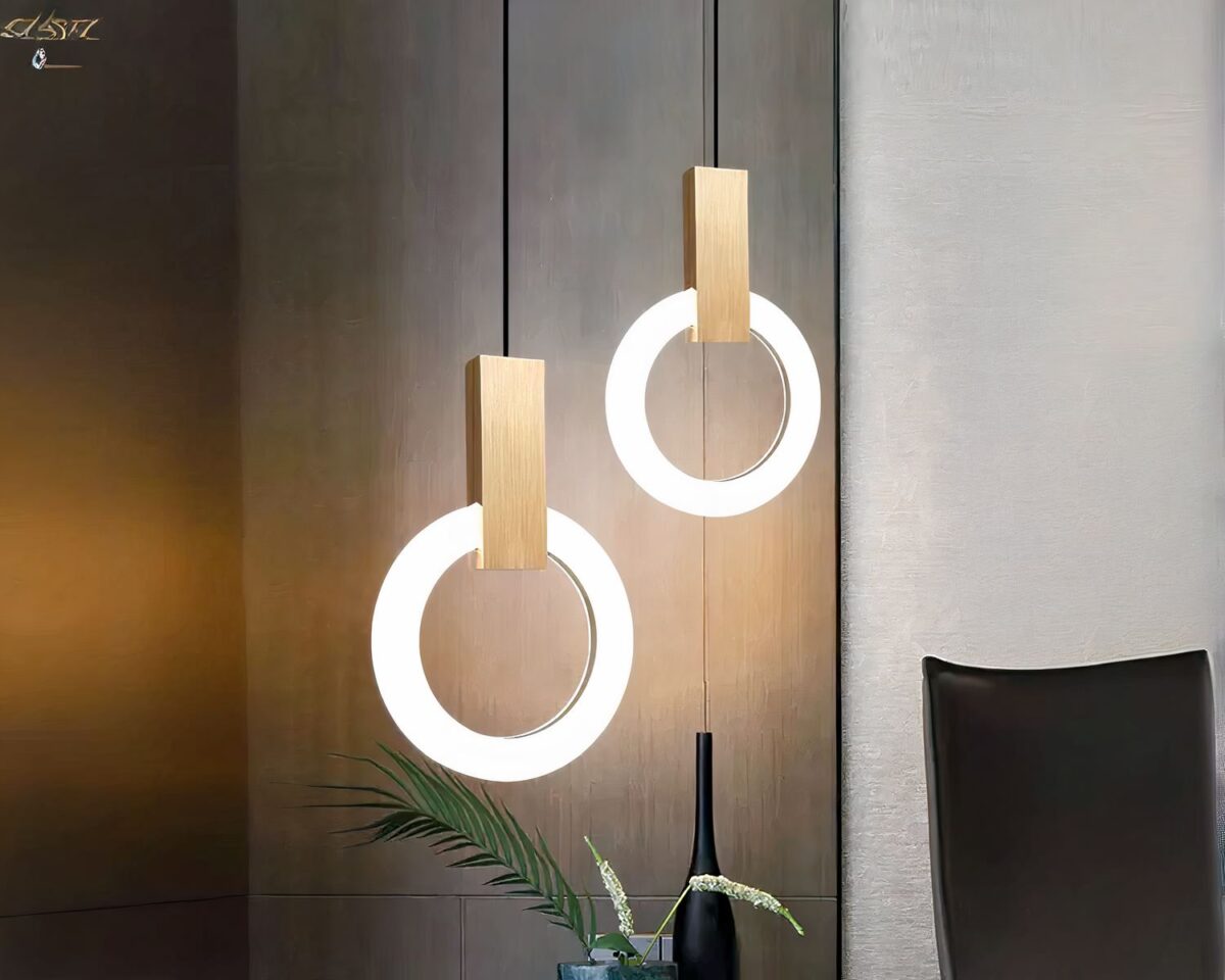 Suspension salle de bain anneaux lumineux LED Suspension salle de bain anneaux lumineux LED