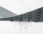 Tapis de bain antidérapant gris à ventouses