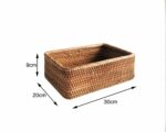 Panier rectangulaire en rotin rangement pour salle de bain