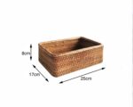 Panier rectangulaire en rotin rangement pour salle de bain