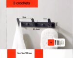 Porte manteau salle de bain en alu noir design