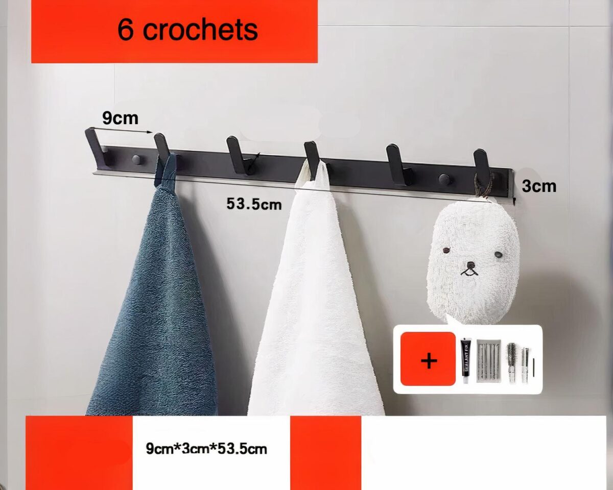 Porte manteau salle de bain en alu noir design