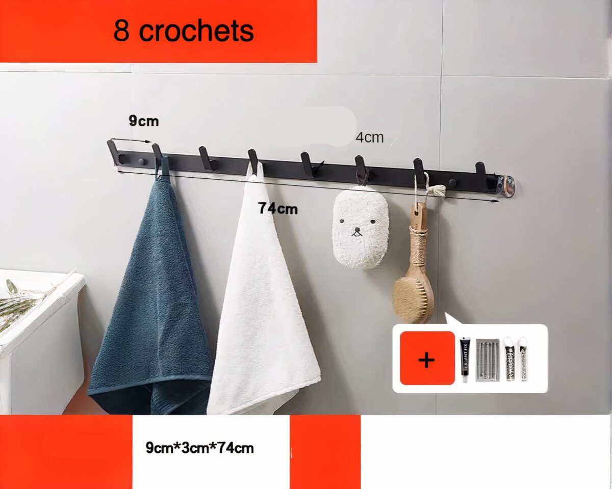 Porte manteau salle de bain en alu noir design