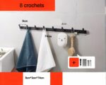 Porte manteau salle de bain en alu noir design