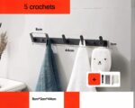 Porte manteau salle de bain en alu noir design