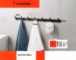 Porte manteau salle de bain en alu noir design