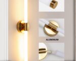Applique murale salle de bain double abat-jour dorée
