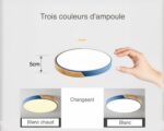 Plafonnier salle de bain circulaire bord en bois et couleur