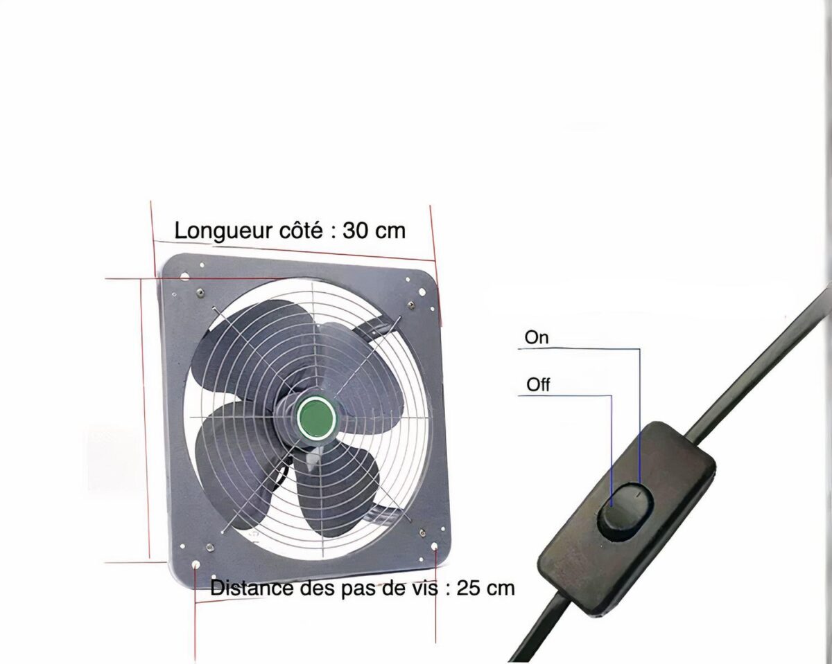 Ventilateur salle de bain électrique avec interrupteur