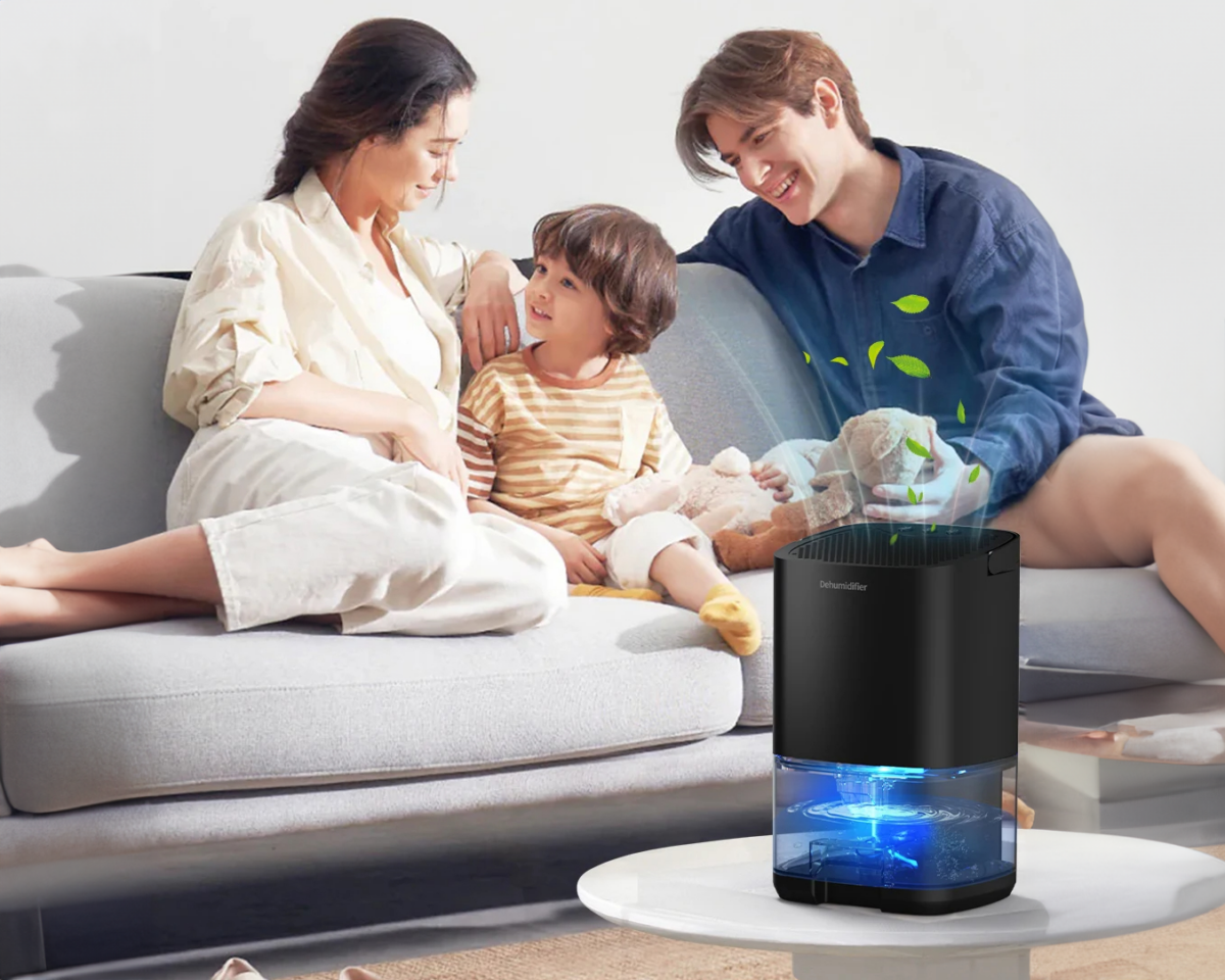 Déshumidificateur salle de bain compact et silencieux 1 litre