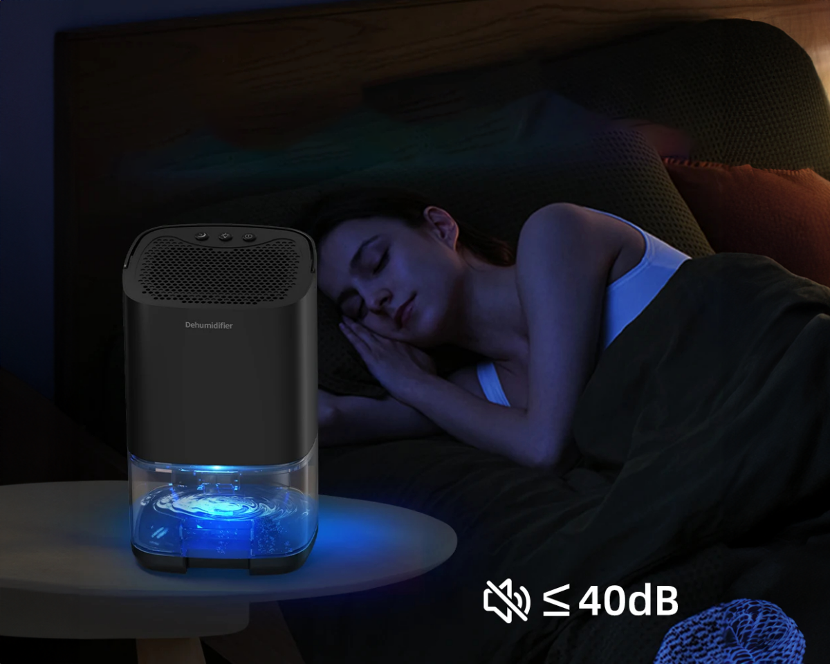 Déshumidificateur salle de bain compact et silencieux 1 litre