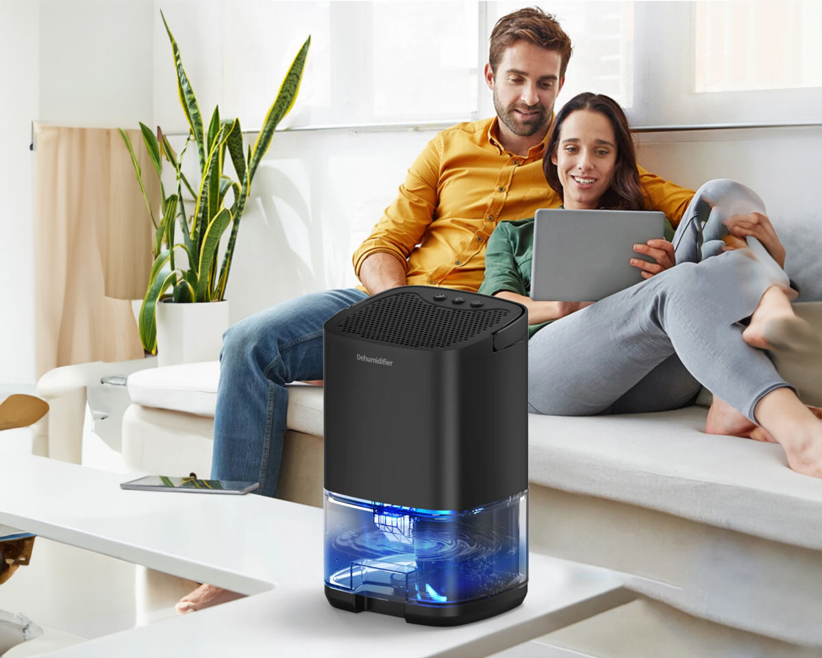 Déshumidificateur salle de bain compact et silencieux 1 litre