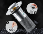 Evacuation pour salle de bain, bouchon filtre lavabo