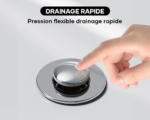 Evacuation pour salle de bain, bouchon filtre lavabo
