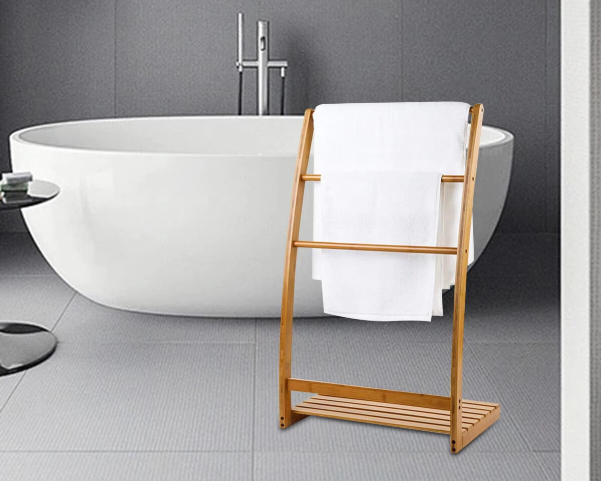 Élégant porte-serviettes en bambou