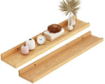 Étagère murale salle de bain en bois