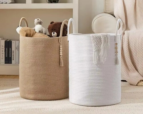 Grand panier tissé en coton