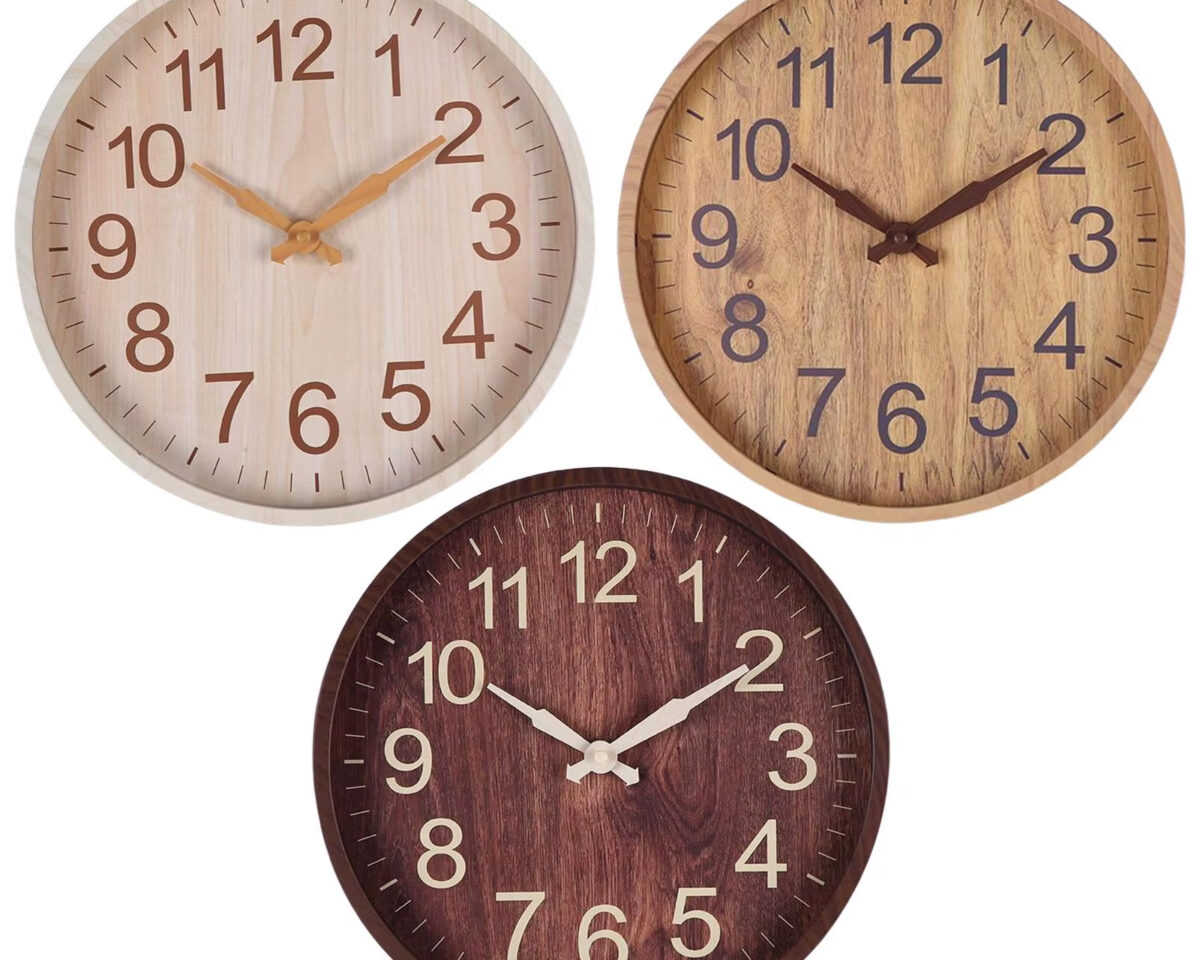 Horloge murale effet bois