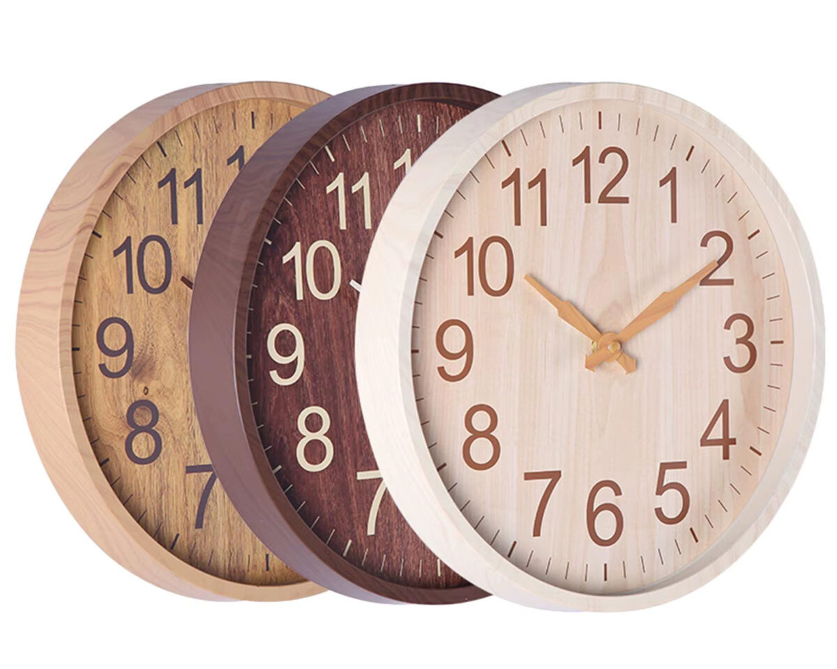Horloge murale effet bois