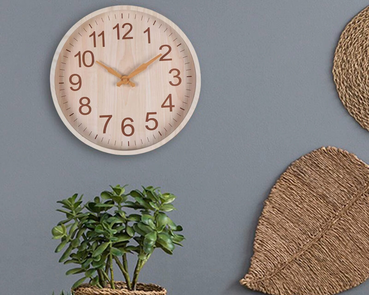 Horloge murale effet bois