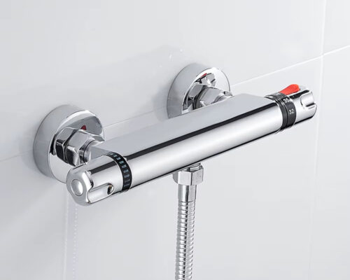 Mitigeur thermostatique argenté