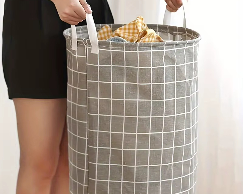 Panier à linge à carreaux