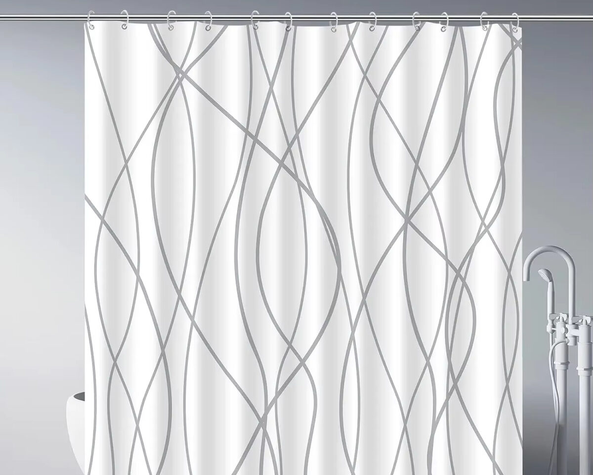 Rideau de douche à rayures vagues