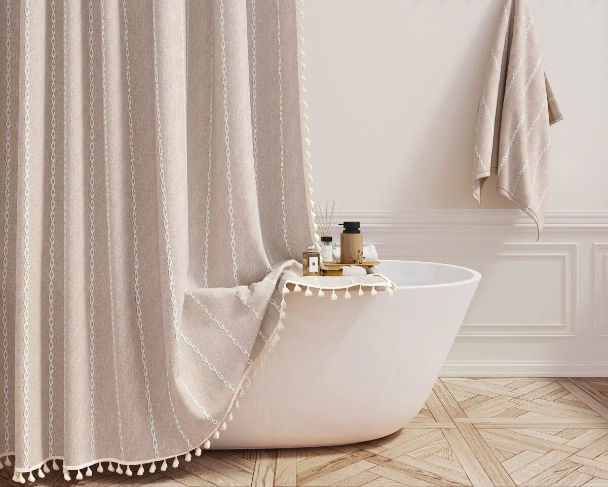 Rideau de douche en tissu style bohème