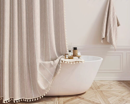 Rideau de douche en tissu style bohème