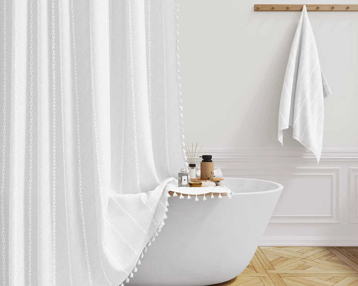 Rideau de douche en tissu style bohème