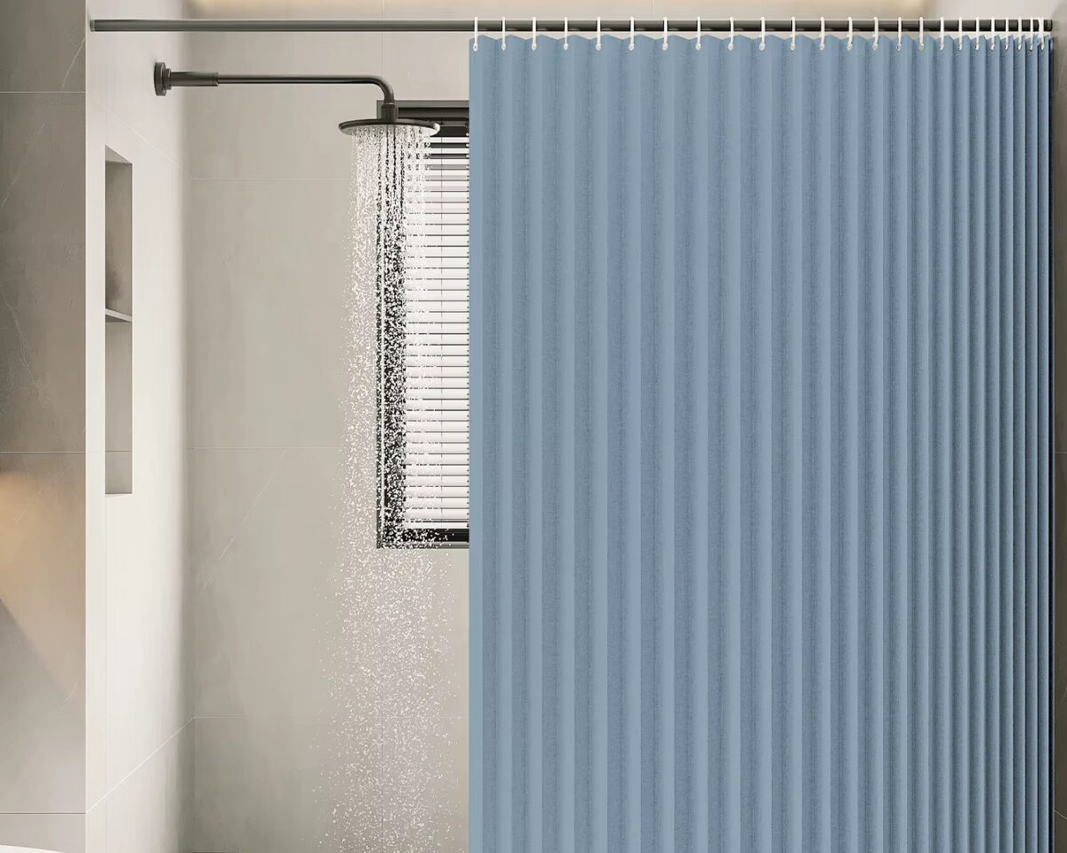 Rideau de douche plissé et opaque