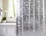 Rideau de douche semi-transparent argenté