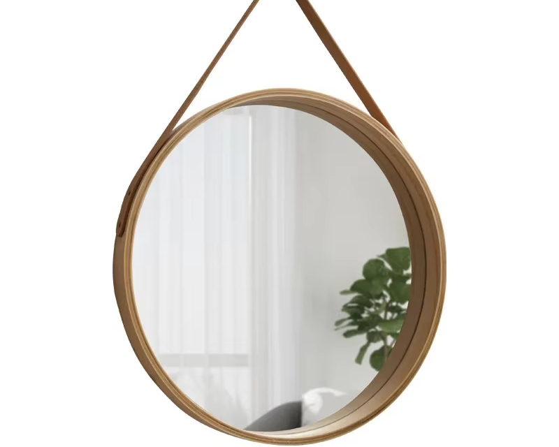 Miroir rond suspendu pour salle de bain