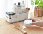Organisateur de salle de bain en plastique multi-compartiments