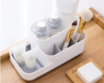Organisateur de salle de bain en plastique multi-compartiments