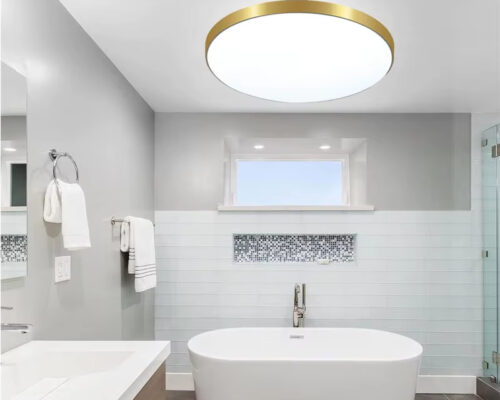 Plafonnier de salle de bain étanche doré